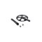 Q-Parts - 44T Complete Spider Crankset - Black